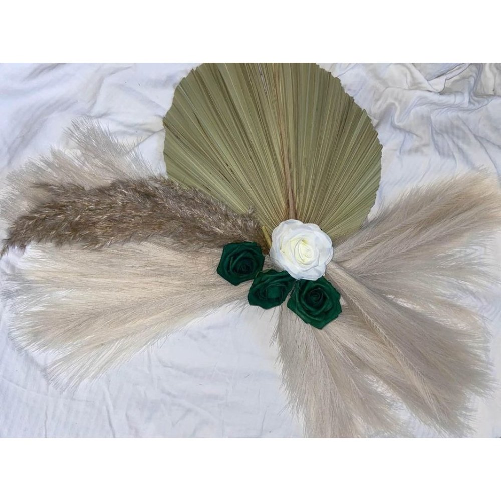 Dried Palm Leaf Natural Pampas Grass Emerald Flower Ivory Rose Arch Flowers